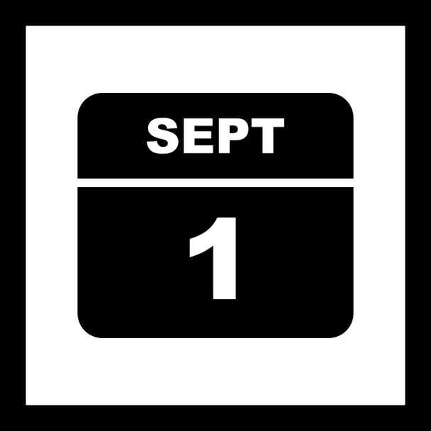 1 września Data w kalendarzu jednodniowe - Zdjęcie, obraz