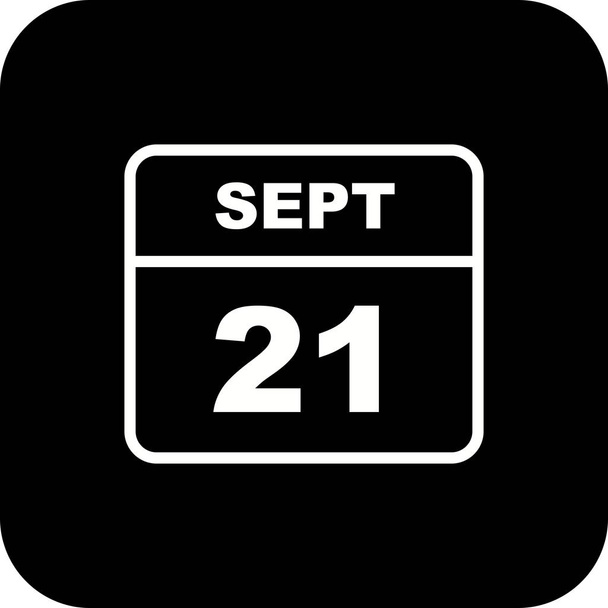 21 de septiembre Fecha en un calendario de un solo día
 - Foto, Imagen