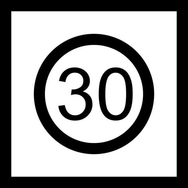 Ограничение скорости иллюстрации 30 значков
 - Фото, изображение