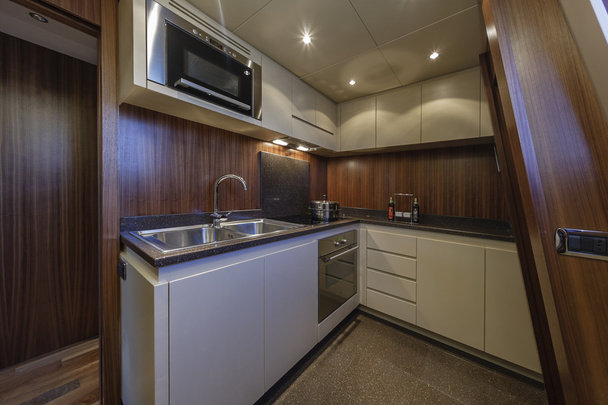 Italy, Viareggio, 82' luxury yacht, kitchen - Фото, изображение