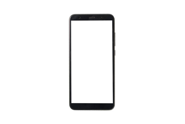 Mock up mobiele telefoon geïsoleerd op witte achtergrond. Mockup Top View. wit scherm - Foto, afbeelding