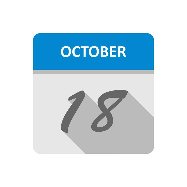 18 października Data w kalendarzu jednodniowe - Zdjęcie, obraz