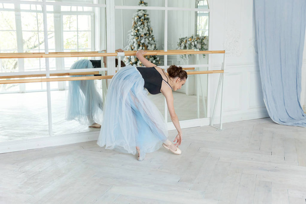 Dans sınıfında genç klasik bale dansçısı kadın - Fotoğraf, Görsel