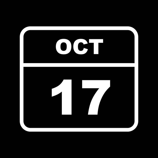 October 17th Date on a Single Day Calendar - Photo, Image