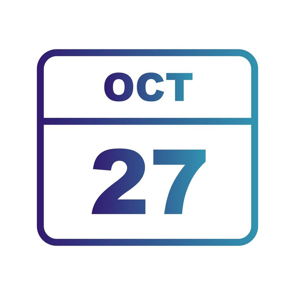 Дата 27 октября в календаре одного дня
 - Фото, изображение