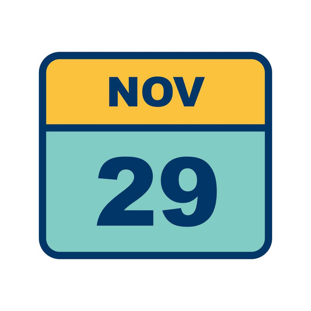 29 november datum op een enkele dag kalender - Foto, afbeelding