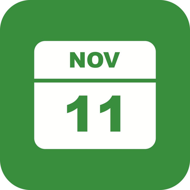 11 novembre Data su un Calendario Unico Giorno
 - Foto, immagini