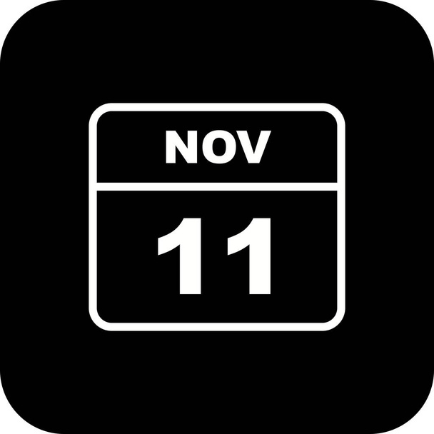 11th Νοεμβρίου ημερομηνία σε ημερολόγιο μίας ημέρας - Φωτογραφία, εικόνα