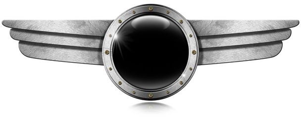 Porthole metálico com asas de metal
 - Foto, Imagem