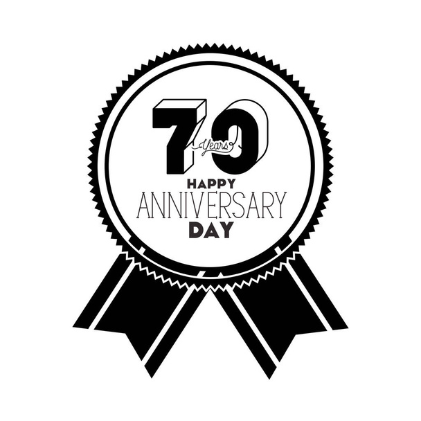 número 70 para aniversário ícone do cartão de celebração
 - Vetor, Imagem