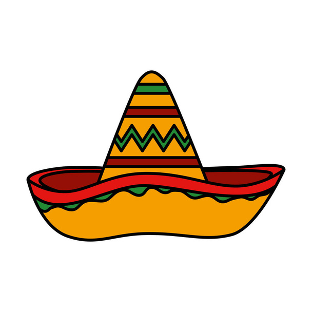 mexican hat mariachi icon - Vector, Image