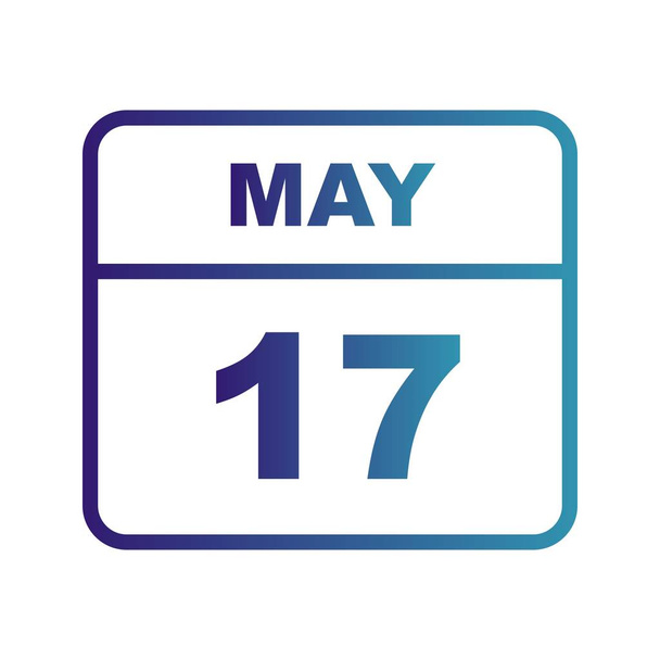 17 de maio Data em um calendário único dia
 - Foto, Imagem