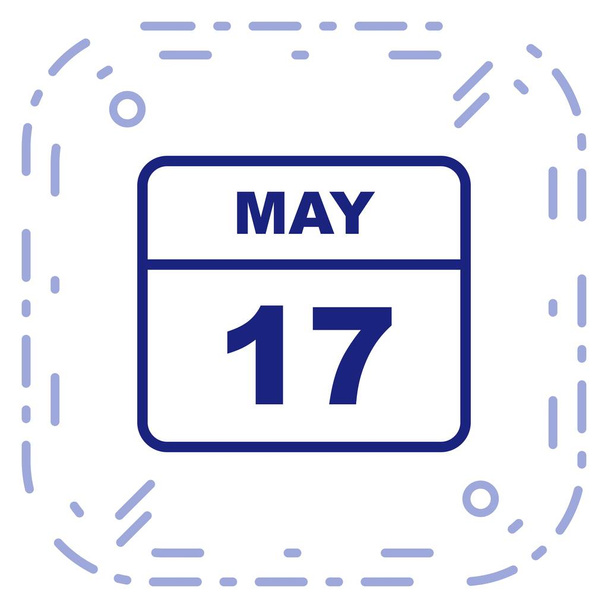 May 17th Date on a Single Day Calendar - Photo, Image