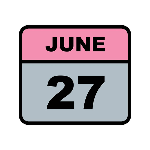 27th Ιουνίου ημερομηνία σε ημερολόγιο μίας ημέρας - Φωτογραφία, εικόνα