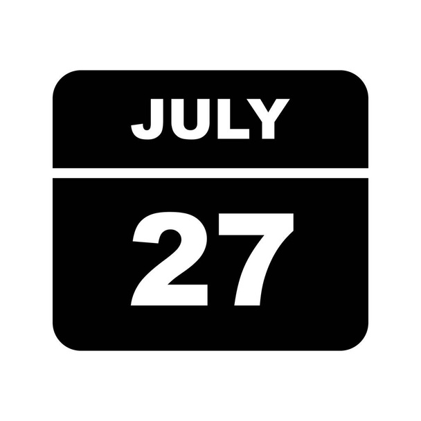 7月27日1日のカレンダーの日付 - 写真・画像