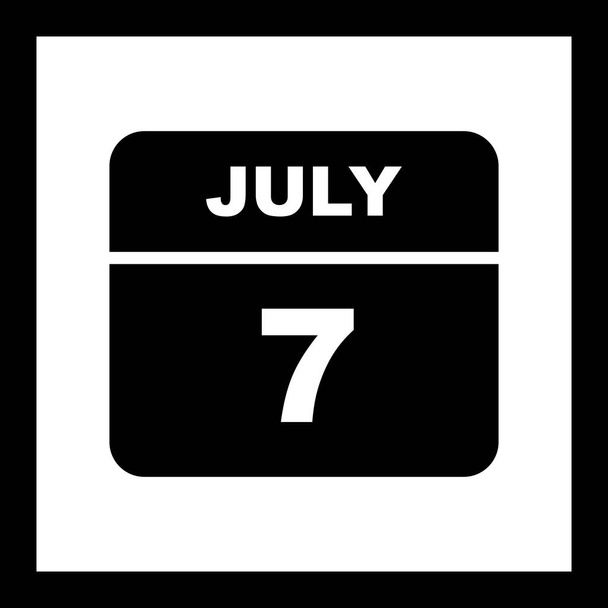 7月7日1日のカレンダー - 写真・画像