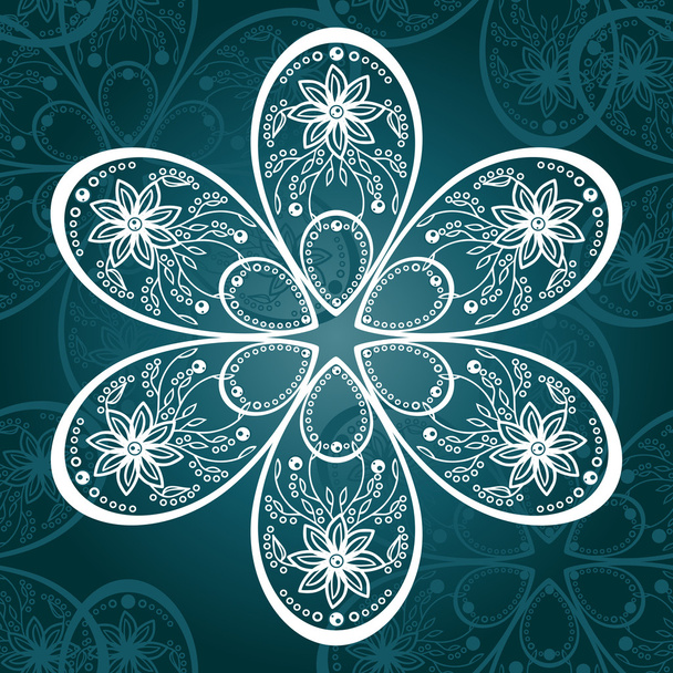 Seamless retro pattern from abstract flowers - Vector, Image