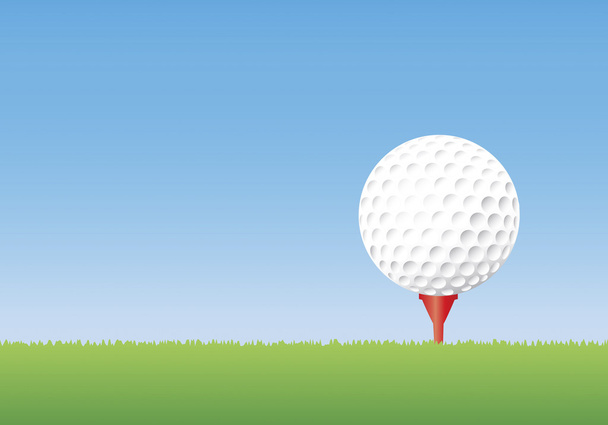 Golf ball on tee - Vector, Image