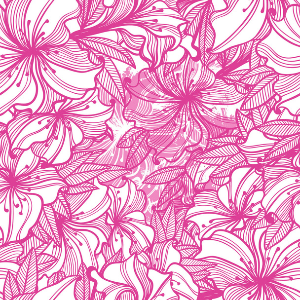 Retro flowers - lilies - Vecteur, image