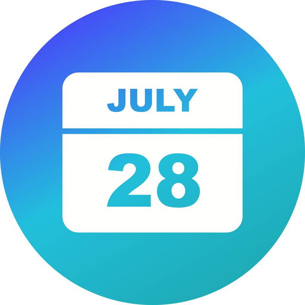 28 juli datum op een enkele dag kalender - Foto, afbeelding