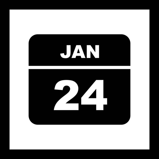 January 24th Date on a Single Day Calendar - Photo, Image