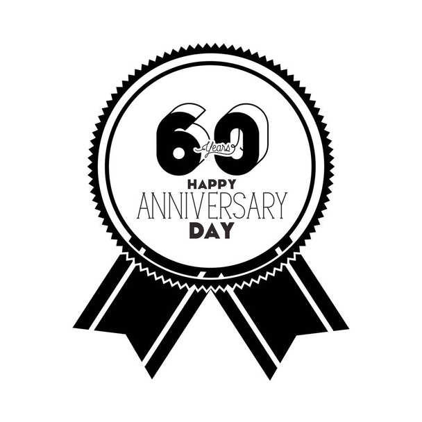 記念日のお祝いカードアイコンのための番号60 - ベクター画像