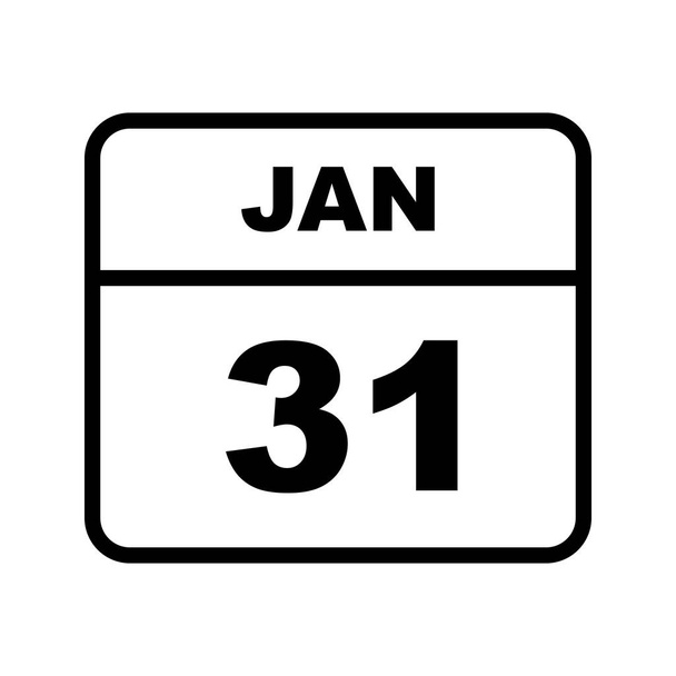 January 31st Date on a Single Day Calendar - Photo, Image