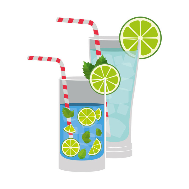 Set Tassen Cocktails Symbole - Vektor, Bild