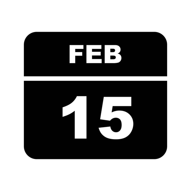 15 février Date sur un calendrier d'un seul jour
 - Photo, image