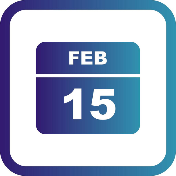 2月15日1日のカレンダーの日付 - 写真・画像