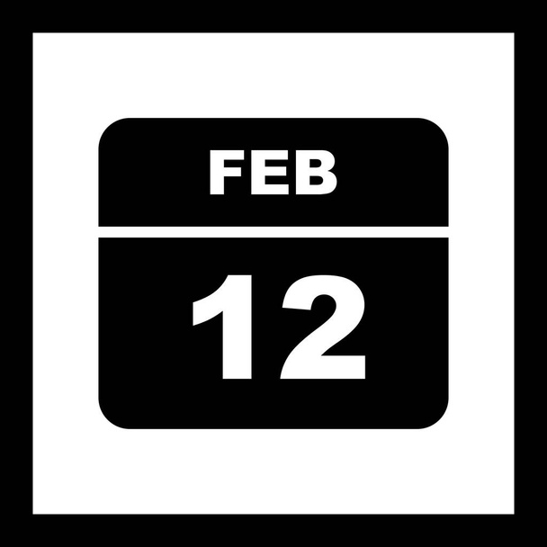 12 de fevereiro Data em um calendário único dia
 - Foto, Imagem