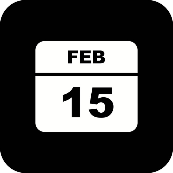 Datum 15. února v kalendáři jednoho dne - Fotografie, Obrázek