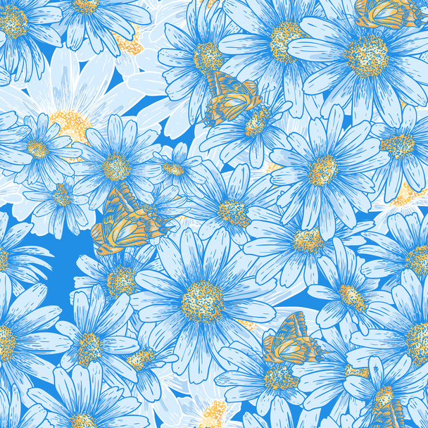 Літній квітковий візерунок з ромашками
 - Вектор, зображення
