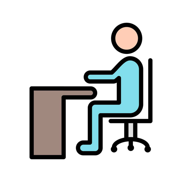 Illustrazione seduta sull'icona della scrivania
 - Foto, immagini