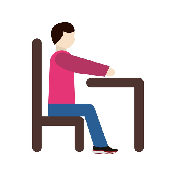 Ilustración Sentado en el icono del escritorio
 - Foto, Imagen