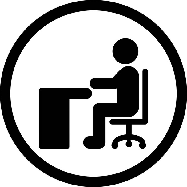 Иллюстрация сидя на иконе стола
 - Фото, изображение