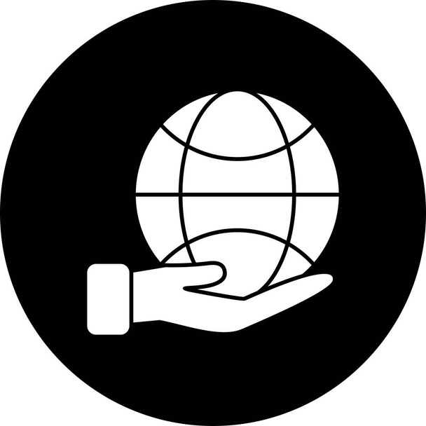 Abbildung Erde auf der Hand Symbol - Foto, Bild