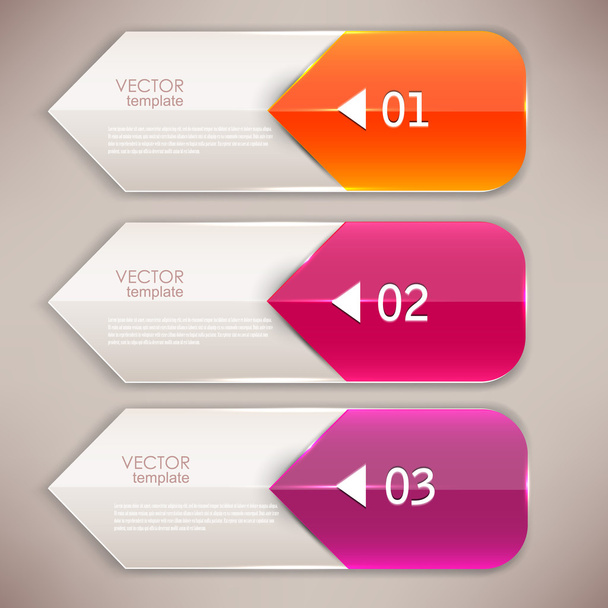 Colorful bookmarks and arrows for text - Vektor, kép