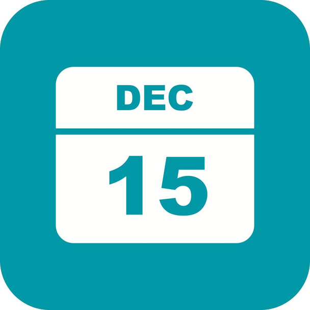 1日のカレンダーの12月15日の日付 - 写真・画像