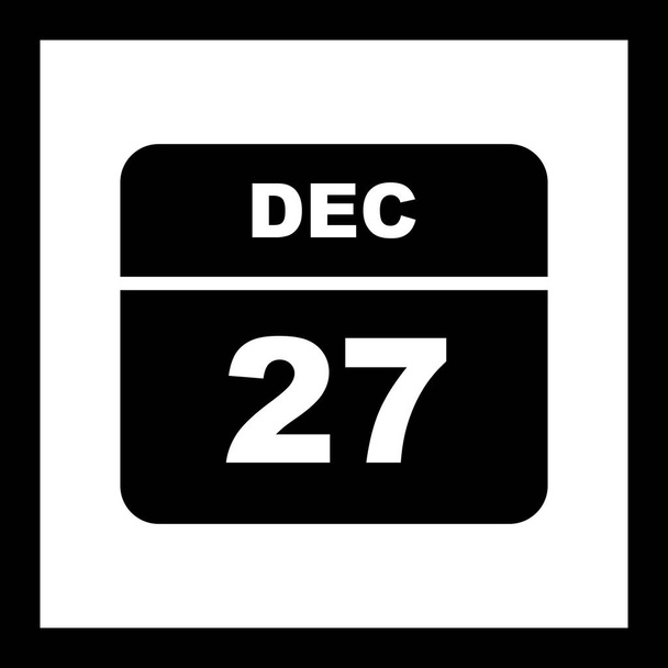 December 27th Date on a Single Day Calendar - Photo, Image