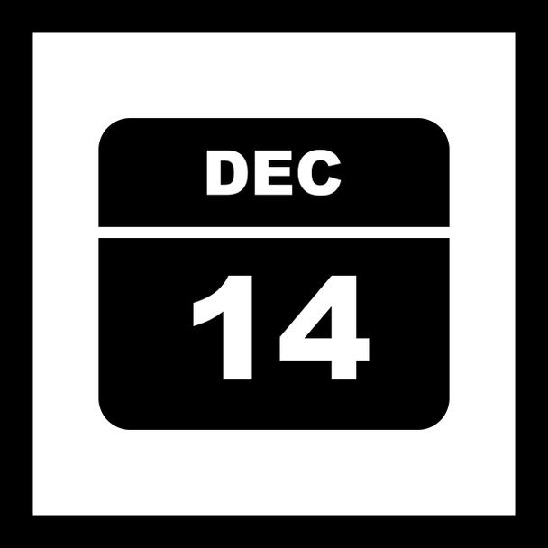 December 14th Date on a Single Day Calendar - Photo, Image