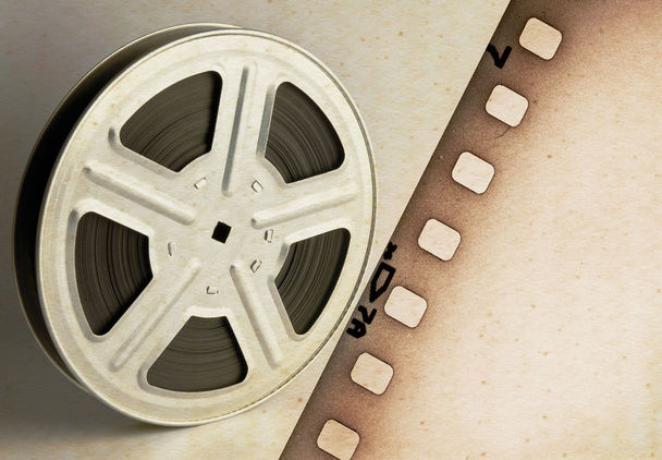 stary kołowrotek kinowe filmu z taśmy filmowej - Zdjęcie, obraz