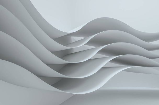 3D рендеринг кривой бумажного фона, цветной фон
 - Фото, изображение