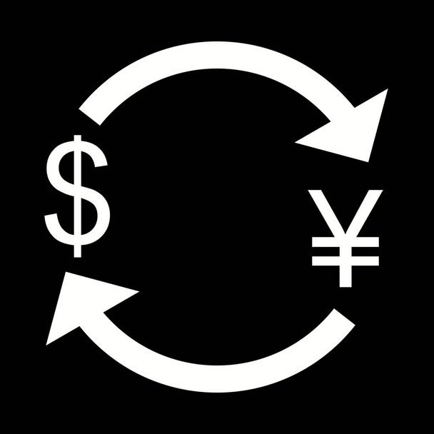 Illustration Wechselkurs Yen mit Dollar-Symbol - Foto, Bild