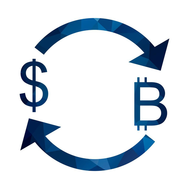 Illustration Exchange Bitcoin With Dollar Icon - Photo, Image
