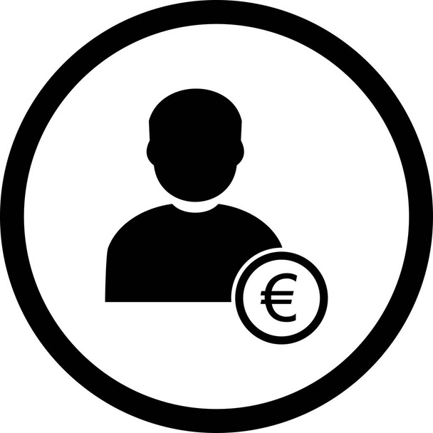 Illustration  Euro with Man Icon - Photo, Image
