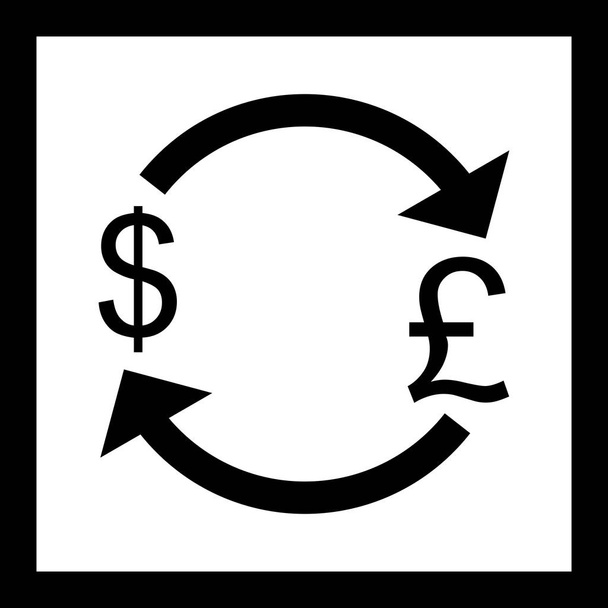 Illustration Exchange Pound With Dollar Icon - Photo, Image