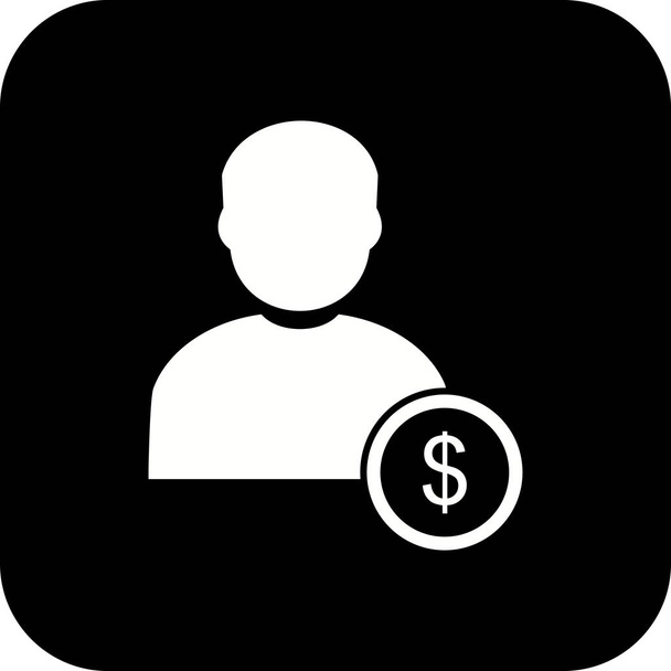 Adam simgesi ile İllüstrasyon Dolar - Fotoğraf, Görsel