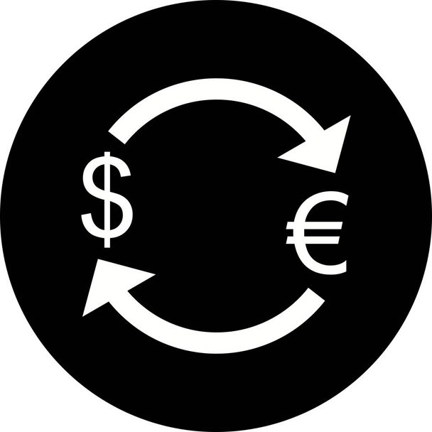 Illustratie uitwisseling euro met dollar icoon - Foto, afbeelding
