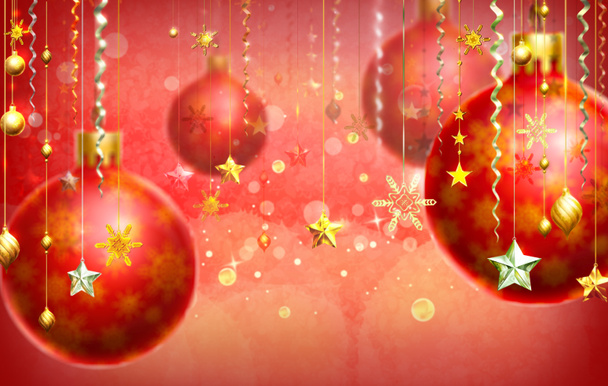 Christmass rouge fond abstrait avec plusieurs décorations
 - Photo, image
